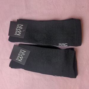 Boohoo Man 2 Pack Black Embroidered Limited Edition Crew Socks One Size